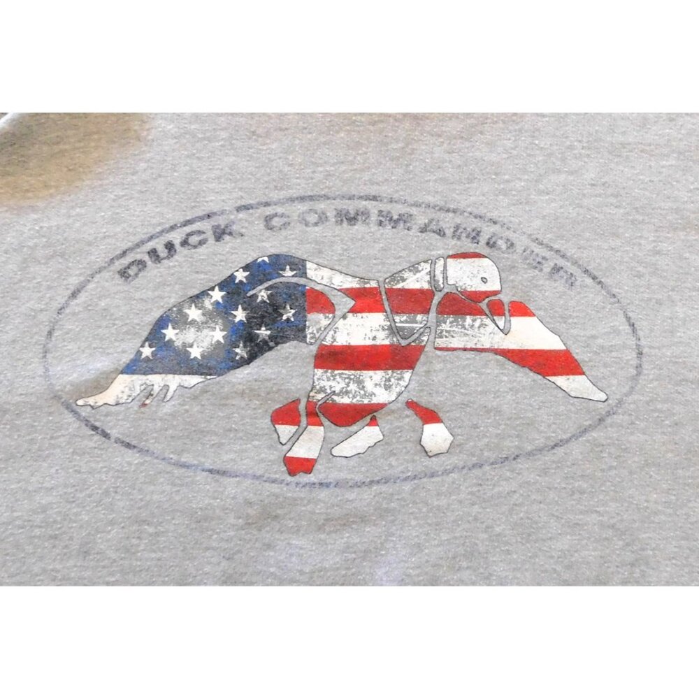 Duck Commander Hoodie Sweatshirt XL Gray American Flag Duck Commander Logo - Picture 3 of 8